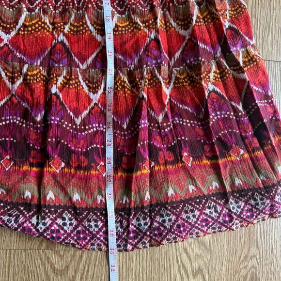 Laura Scott Red Pink Pleated Maxi Skirt - Picture 5 of 7